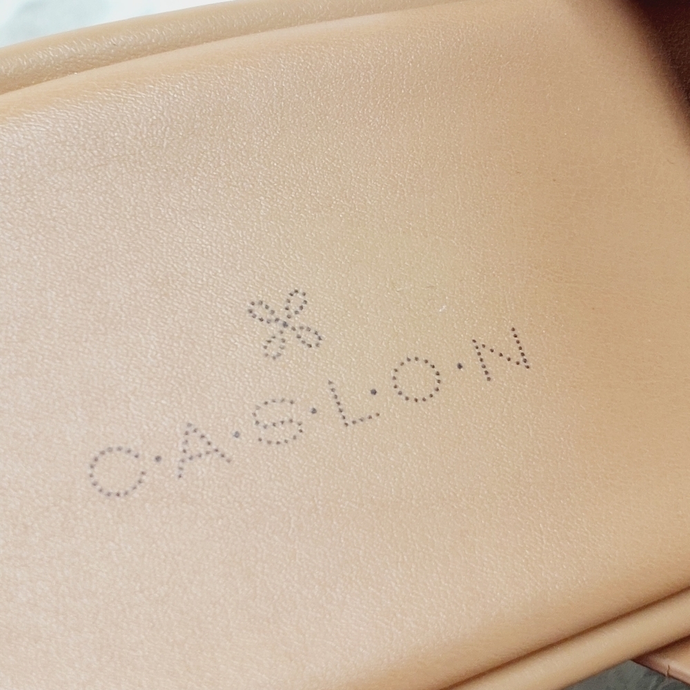 New Caslon Lamia Tan Leather Block Heel Square Toe Sandals W675 - Picture 10 of 12